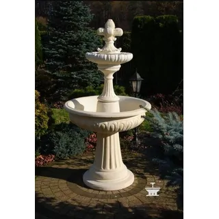 Springbrunnen Garten Teich Brunnen 173cm Steinbrunnen Gartenbrunnen Fontaine Neu - Weiß