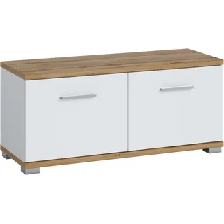 Sitzbank LIVING CHARM, weiß, B:90cm H:40cm T:33,5cm, Holzwerkstoff, MDF, Sitzbänke, Sitzbank