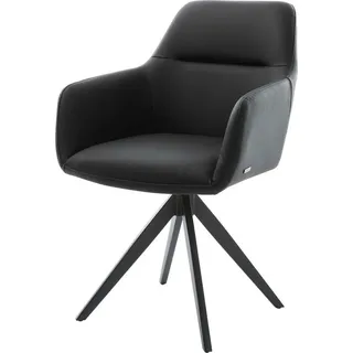 DeLife Pejo-Flex Echt-Leder Schwarz Kreuzgestell kantig Schwarz Taschenfederkern