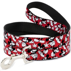 Buckle-Down Haustier-Leine, Mickey Mouse Poses, Streu-Leine, 182 cm lang, 2,5 cm breit