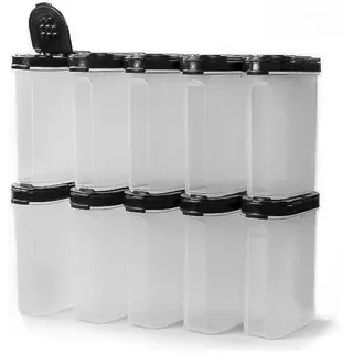 TUPPERWARE Spice Giant 270 ml (10) Black Spice Container Large