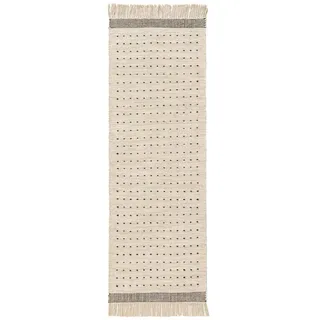 benuta Wollteppich Bahati, rechteckig, Höhe: 5 mm, Kunstfaser, Berber, Ethno-Style, Wohnzimmer schwarz|weiß 70 cm x 200 cm x 5 mm