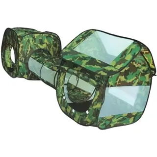 Riesig 3 Teile Armee Tarnmuster Kinder Pop Up Spielzelt Haus & Crawl Rohr Tunnel