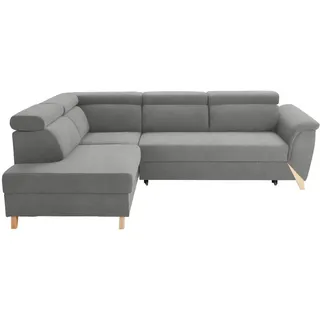 Stylife Ecksofa , Greige , Holz , Buche , vollmassiv , Ottomane links, L-Form , 265x200 cm , Stoffauswahl, seitenverkehrt erhältlich, Rücken echt , Wohnzimmer, Sofas & Couches, Wohnlandschaften, Ecksofas