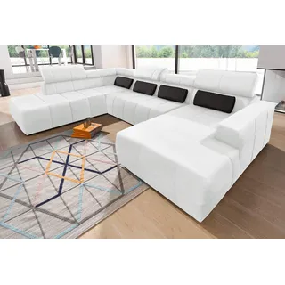 DOMO collection Wohnlandschaft »Brandon«, whlw. mit Sitztiefenverstellung, whlw. Nierenkissen« mit Kopfteilverstellung, wahlweise Sitztiefenverstellung, U-Form,