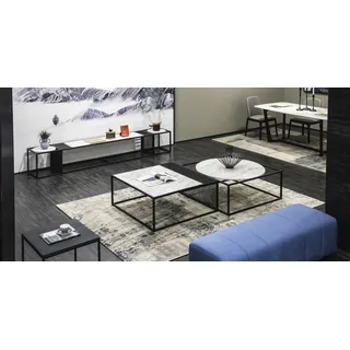 Beistell Tische Couch Tisch Sofa Wohn Zimmer Klassiker SET Marmor 2x Design Neu - Schwarz