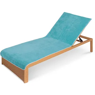 JEMIDI Frottee Schonbezug für Gartenliege Strandliege 80x200cm - Liegenauflage mit Kapuzenüberschlag waschmaschinenfest - versch. Farben