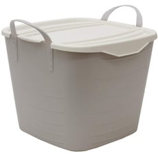 JVL Funktional Aufbewahrungsbehälter mit Deckel, Kunststoff, mittelgroß, 25 l, Grau, M