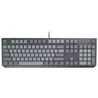endorfy Thock V2 mechanische Tastatur, Full-Size, US-ANSI | Lineare ENDORFY Red Switches, Hot-Swap, PBT-Tastenkappen, ARGB, Aluminium-Oberplatte, USB-C, Grau