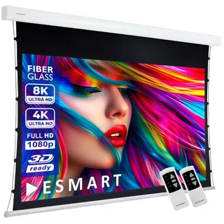 ESMART Expert XTS Tension-Leinwand 239 cm Bild 203 x 114 cm (92") 16:9 | Fernbedienung | Heimkino elektrische Beamer Projektionsleinwand Motor Leinwand