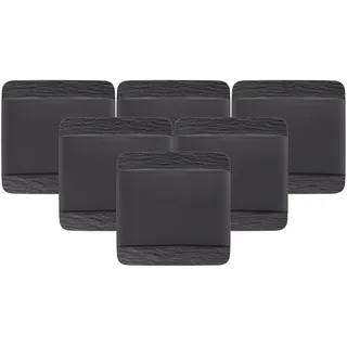 Villeroy & Boch Speiseteller quadratisch 28 x 28 cm schwarz 6er Set
