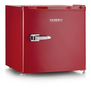 SEVERIN Retro Mini Kühl-/Gefrierbox (31 l), Gefrierschrank klein, Minikühlschrank mit flexibler Temperaturregelung, Tischkühlschrank, rot, GB 8881