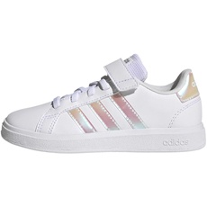 Bild Grand Lifestyle Court Elastic Lace and Top Strap Shoes Sneaker, FTWR White/Iridescent/FTWR White, 38 2/3 EU