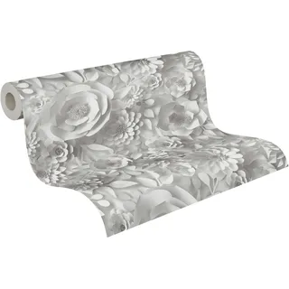 A.S. Création Livingwalls Pint Walls 3D-Blüten Grau 387181