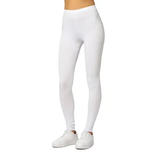 Merry Style Damen Lange Leggings aus Viskose MS10-143 (Weiß, L)