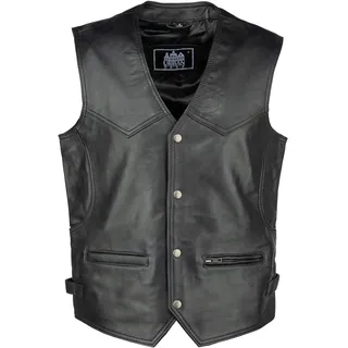URBAN 5884 Herren Billie Weste aus echtem Leder im Biker-Stil, Motorrad-Lederweste URBAN 5884, bequemes und bequemes Leder, Motorradweste mit Knopfverschluss (1er Pack)