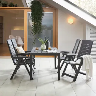 PROGARDEN Gartentisch 138 x 72 x 78 cm Anthrazit