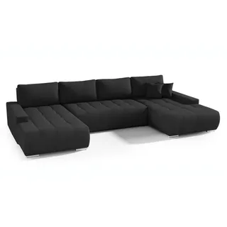 beautysofa Wohnlandschaft Draco U schwarz , Schwarz , Metall , U-Form , 350x85x185 cm , Wohnzimmer, Sofas & Couches, Wohnlandschaften, Wohnlandschaften in U-Form