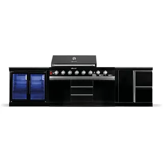 Goriller Outdoorküche Blackback M2 , Schwarz Hochglanz , Metall , 330x90x58 cm , Ce , Grills, Gasgriller