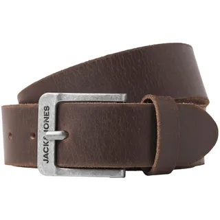 Ledergürtel JACK & JONES "JACROCK LEATHER BELT NOOS", Herren, Gr. 105, braun (braun stone), Büffelleder, unifarben, Gürtel Ledergürtel