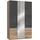 Drehtürenschrank Level by fresh to go 150 x 236 x 58 cm grau