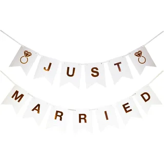 Wimpelkette Banner Hochzeit 'Just married' ca. 1,2m