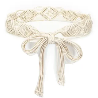 ILuvatar Damen Bohemian Style Rope Braid Taillengürtel U33, weiß, 170