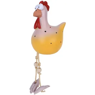 errcom Keramik Huhn Gartendeko, Tierfigur Gartenstecker Handarbeit Ornament, Gartenstatue Dekorative Henne, Gartenfigur Dekoration