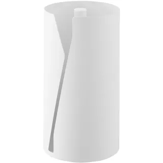 Yamazaki 10041 Tower Runder Küchenrollenhalter, weiß, Stahl/Polypropylen/Silikon, minimalistisch, 16 x 16 x 30,2 cm (L x B x H)