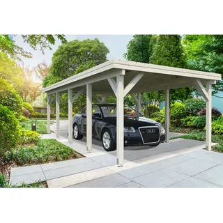 Karl Einzel-Carport 315 x 732 cm Weiß lackiert