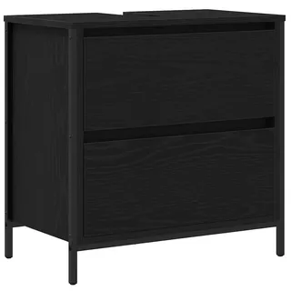 vidaXL Waschbeckenunterschrank 2 Schubladen 34,5 x 60 x 34,5 cm Schwarz