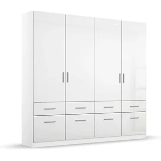 Rauch Drehtürenschrank 4-türig 181 x 197 x 54 cm Weiß/Hochglanz
