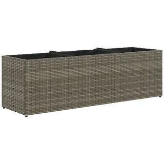 Hochbeet mit 3 Fächern Grau 105x30x32 cm Poly Rattan - Grau