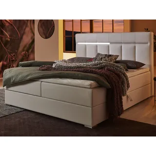 Atlantic Home Collection Boxbett »Tessa«, mit LED-Beleuchtung und Bettkasten weiß