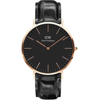 Daniel Wellington Classic Reading 40mm Uhr Herren, DW Klassisch Leder Roségold Herren Uhr