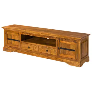MASSIVMOEBEL24.DE TV-Board Akazie 200x45x55 honig lackiert OXFORD #0326 - Hellbraun