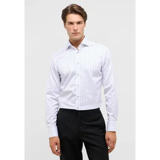 Langarmhemd ETERNA "SLIM FIT", Herren, Gr. 42, Normalgrößen, weiß, Satin, 100% Baumwolle, schmal, Manschette, Hemden Langarmhemd, NON IRON (bügelfrei)