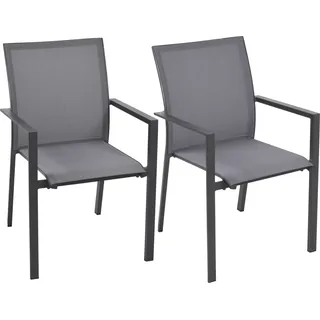 Garden Pleasure RANA Stapelstuhl 63 x 63 x 89 cm grau 2 St.