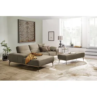 W.Schillig Ecksofa W.SCHILLIG "run, Designsofa mit tollem Sitzkomfort, L-Form", beige (stone z73), B:299cm H:88cm T:178cm, Longlife Xtra-Leder Z73: Naturwalkleder der Luxusklasse aus den erlesensten Rohhäuten.