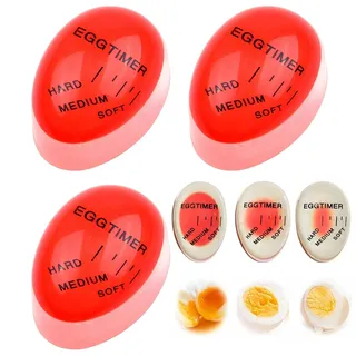 Eggtimer,3 PCS Farbwechsel Eieruhr Sicher Ungiftige Haltbare Egg Timer zum Mitkochen Anzeige Hart Medium Weich für Gekochte Eier Wiederverwendbar Eierzubehör Lustig für Kinder