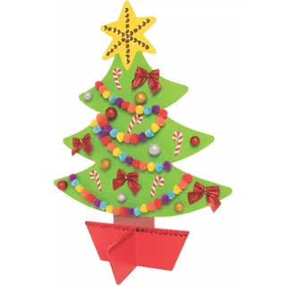 Baker Ross FC164 Riesen Weihnachtsbaum aus Holz Bastelset - 1 Stück, Holzbasteleien für Kinder zum Dekorieren und Ausstellen, Basteln Euren Eigenen Weihnachtsbaum