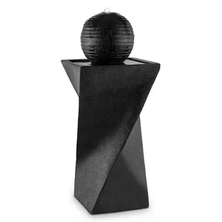 blumfeldt Schönbrunn - Springbrunnen , Gartenbrunnen , Wasserspiel , Kugelbrunnen , Solar , 8 St. Akku-Betrieb , 200 L/h Pumpleistung , 300 cm2 Photovoltaikfläche , LED-Licherkranz , Basalt , schwarz - Schwarz
