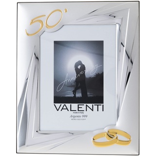 Valenti&Co Bilderrahmen aus Silber, 13 x 18 cm, ideal als Geschenk für die goldene Hochzeit – 50 Jahre Hochzeit oder zum 50. Elternteil, Großeltern oder Mama und Papa.