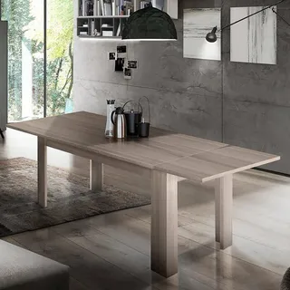 Dmora - Ausziehbarer Tisch Nanni, ausziehbare Konsole für bis zu 10 Sitzplätze, ausziehbare Konsole 100% Made in Italy, 140/190 x 90 x 75 cm, Ulme Perlmutt