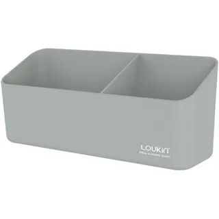 loukin Magnetischer und selbstklebender Markerhalter, trocken abwischbares Zubehörablage, magnetischer Aufbewahrungs-Organizer für Whiteboard, Glas oder Kühlschränke (grau)