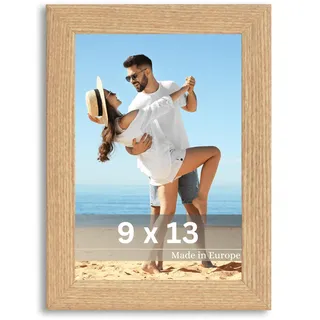 VictoR Bilderrahmen Klee 9x13 cm in Beige - moderner schlichter Fotorahmen Holz 9x13 - Bilderrahmen 9x13 Beige