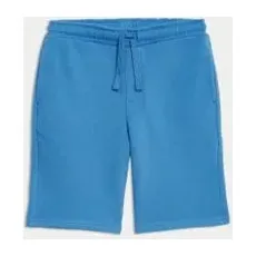 Boys M&S Collection Cotton Rich Shorts (6-16 Yrs) - Mid Blue, Mid Blue - 9-10Y