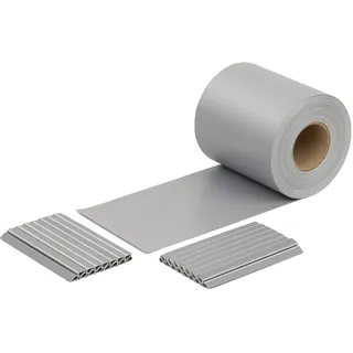 iFence Sichtschutzstreifen 50 Meter x 19 cm inkl. 30 Clips - diverse Farben (50 m, Anthrazit) (Grau)