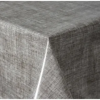 texpot Wachstuch 140 x 180 cm oval mit Linien abwaschbar mit Saum Polyester Gartentischdecke