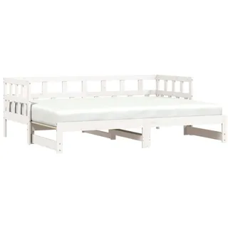 vidaXL Tagesbett Ausziehbar Weiß 90x190 cm Massivholz Kiefer - Weiß
